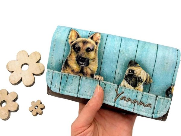 Portemonnaie Poppy Hunde mit Kunstleder