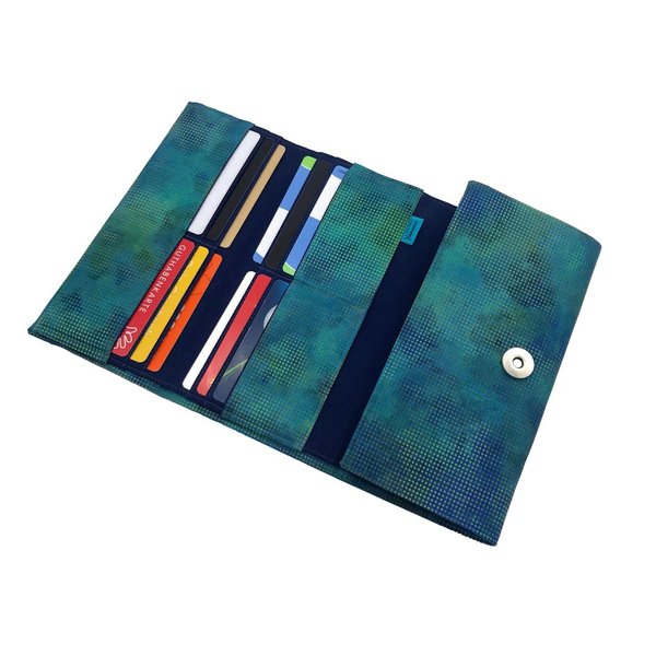 Portemonnaie Groß Batik in blau